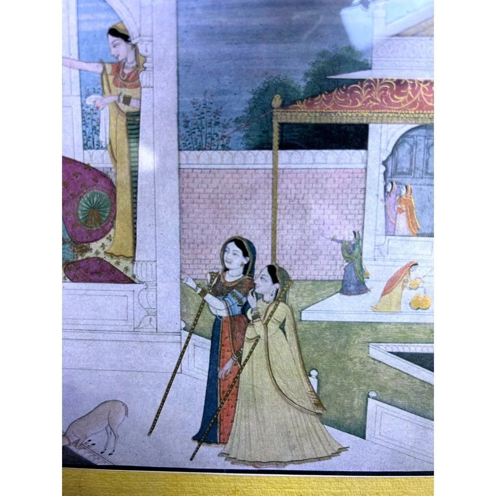 Vintage Framed Indian‎ Pahari Nala Damayanti 15